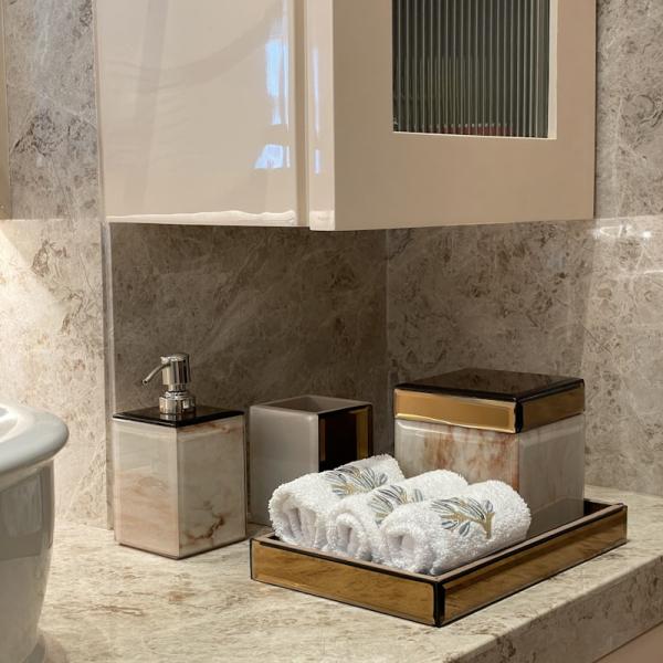 Mir Ceramic Soap Dish & Tumbler Set
